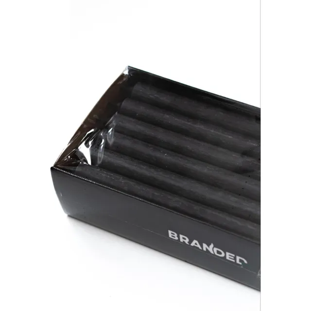 Branded by Dinerkaars 2,1 x 19,5 cm - Kaarsen - Kaars - Zwart - Branded By - druipen en walmen niet - 6 branduren