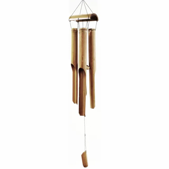 Ancient Wisdom Bamboo Windgongen - Natuurlijke Afwerking - 4 Grote Buizen