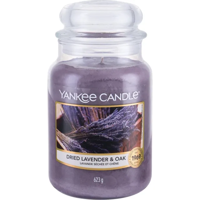 Yankee Candle Geurkaars Large Dried Lavender & Oak - 17 cm / ø 11 cm Paars
