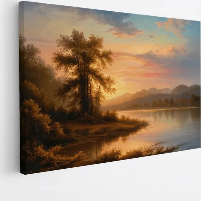 Saammp Canvas Schilderij - Abstract landschap - Bloemen - Natuur - 150x100 - Foto op canvas - Wanddecoratie - Muurdecoratie Woonkamer - Slaapkamer decoratie - Canvas Print Multicolor