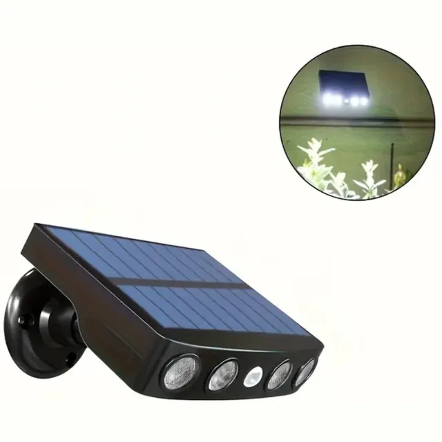 OBA Solar wandlamp met bewegingssensor – Draadloze buitenlamp op zonne-energie – Waterdicht, voor tuin, voordeur, oprit, garage – 1 stuk – zonder afstandsbediening Zwart
