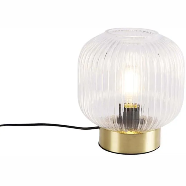 QAZQA karel - Art Deco Tafellamp - 1 lichts - H 220 mm - Goud/messing - Woonkamer | Slaapkamer | Keuken