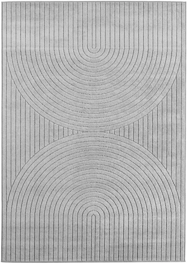 Dutch XXL Japandi Vloerkleed | Tapijt | Nova | Bogen | Zilver | 140x200 cm