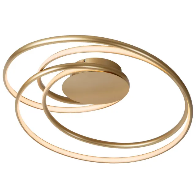 Lucide dimbare LED plafonniere SARDANA 64x64 cm - mat goud/messing Mat Goud / Messing