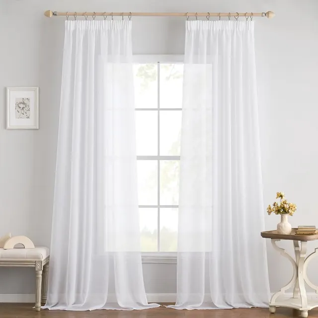 Unyqoos Elegante witte voilegordijnen set voor sfeervolle woon- en slaapkamers