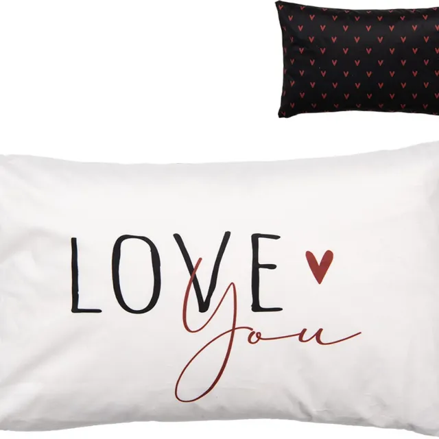 Clayre & Eef Kussenhoes 30x50 cm Zwart Wit Polyester