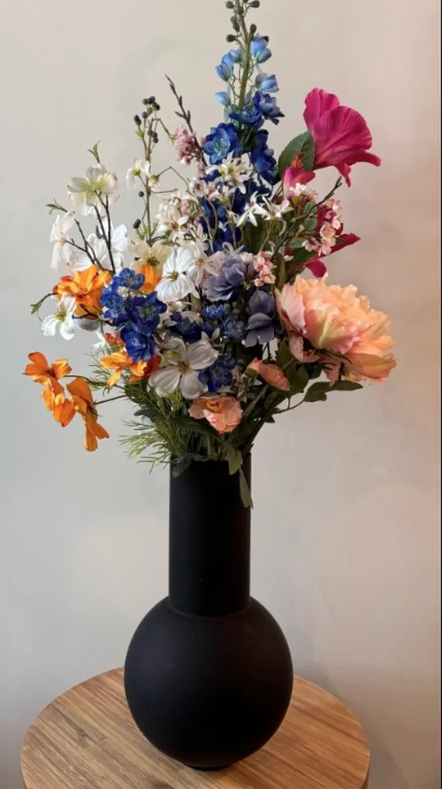 Decostar Gloeilicht kunstboeket gemengd blauw/oranje