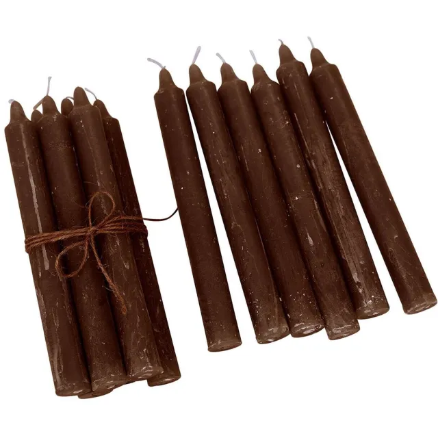 Loberon Kaars set van 12 Bauceau donkerbruin