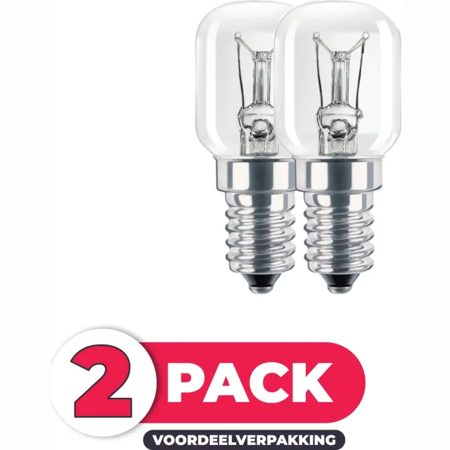 Osram Ovenlamp Gloeilamp E14 - 15W - Warm Wit Licht - Niet Dimbaar - 2 stuks Transparant