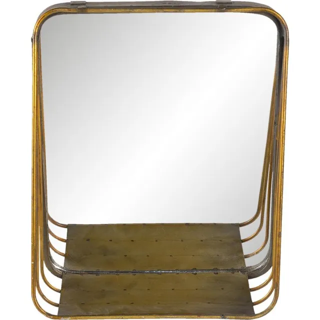 Clayre & Eef Spiegel 26x32 cm Koperkleurig Metaal