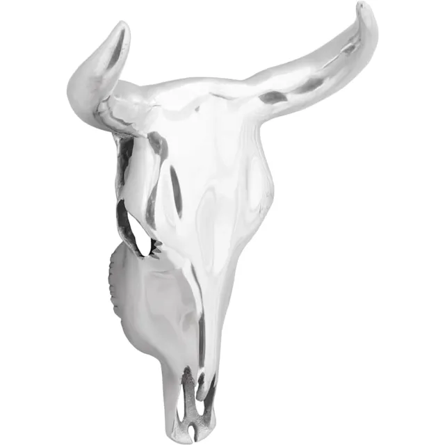 vidaXL Bullschedel Zilver 34 x 13 x 53 cm Aluminium