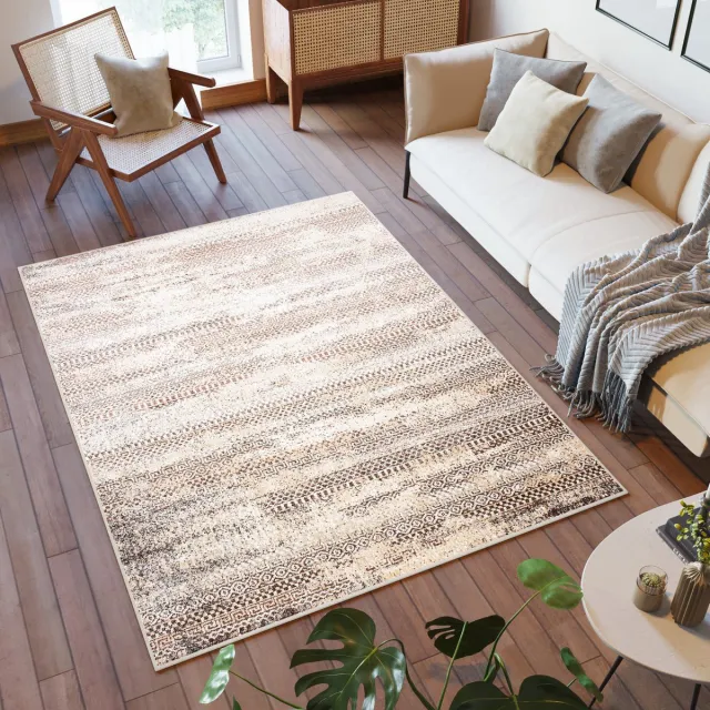 Tapiso Petra Vloerkleed Beige Woonkamer Slaapkamer Tapijten Lichtbeige 2