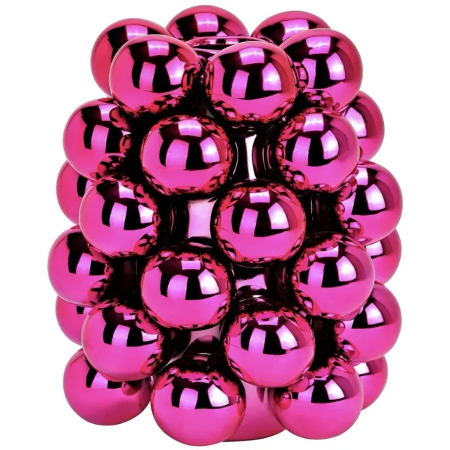 Wurm Bubble vaas van porselein - Kerstballen vaas - Roze - 17 cm