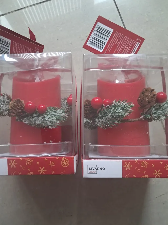 livarno Home 2 Stuks LED waskaars 7.5 x 12.5 cm - Rood - Kerst decoratie - Kerstverlichting