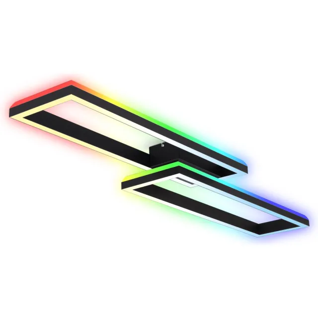 B.K.Licht BRILONER - LED Plafondlamp - met afstandsbediening - met CCT en RGB - 45W - zwart