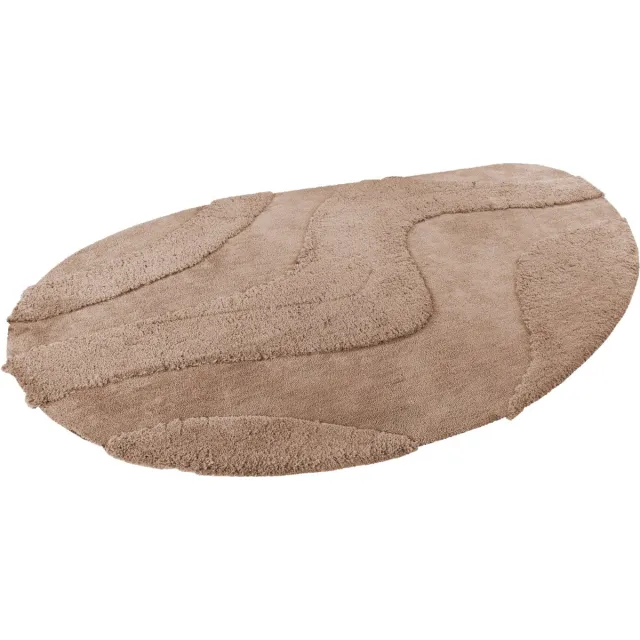 Lalee Milano Recycled Vloerkleed organische vorm organic hoog laag 3d Hoogpolig scandinavisch shaggy super zacht effen karpet 200x290 cm beige