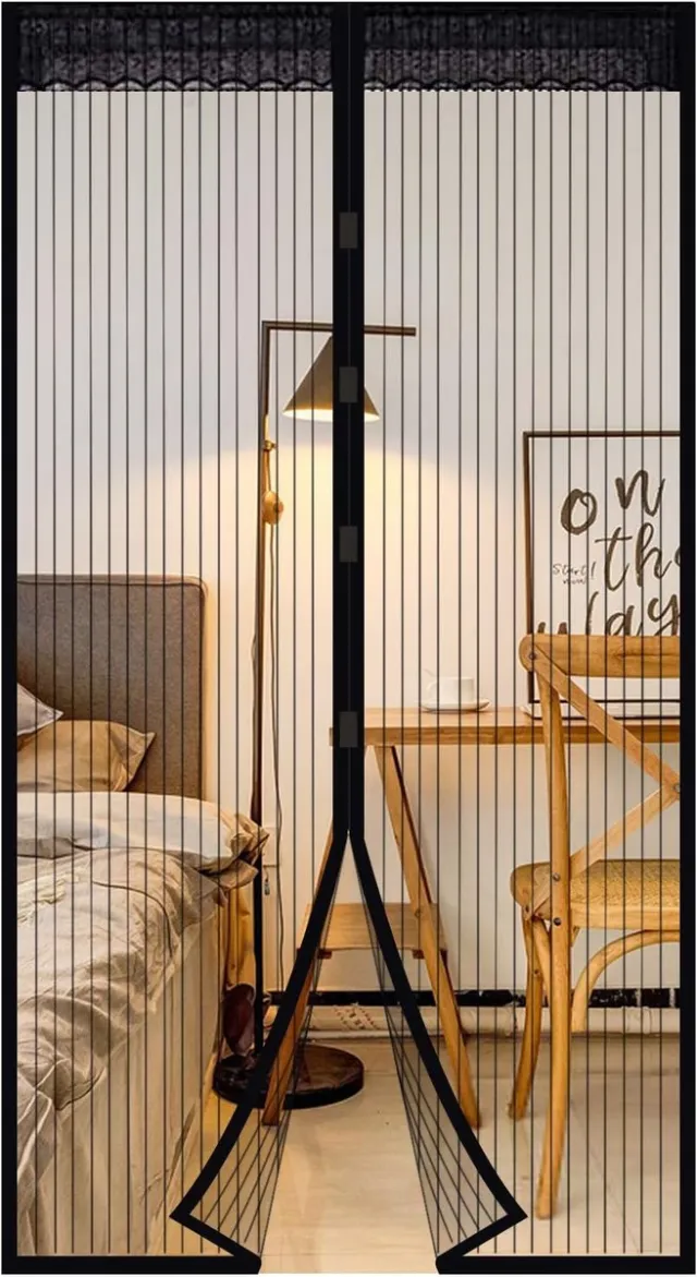 Ibenzoa Effectief Vliegenscherm voor Balkondeuren en Terrasdeuren - Zelfmontage zwart