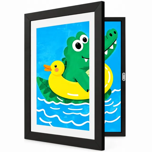 SWGOTA Zwarte A4 MDF fotolijst voor afbeeldingen van 21 bij 29,7 cm