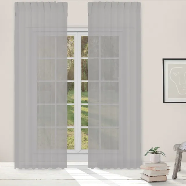 Light Guard Voile Gordijn Flint – 140x280 cm – Vitrage & Glasgordijn Grijs – Lichtdoorlatend – Lengte Aanpasbaar – Voor Roede of Rail – Per Stuk Grijs (Flint)
