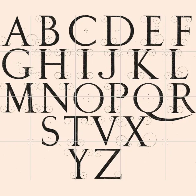 IXXI Alphabet Capitals, Aster Edition - 100 x 80 cm - Grote wanddecoratie en posters - Minimalisme, Grafisch Ontwerp, Typografie, Line art Zwart / Warme kleuren