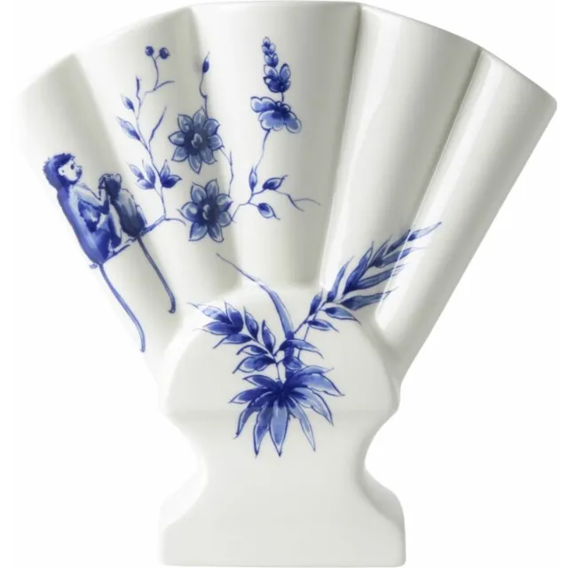 Heinen Delfts Blauw Tulpenvaas waaier Aapjes Delfts blauw