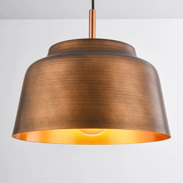 LumenXL Moderne hanglamp zwart met goudkleurige binnenzijde – New York Antique bronze