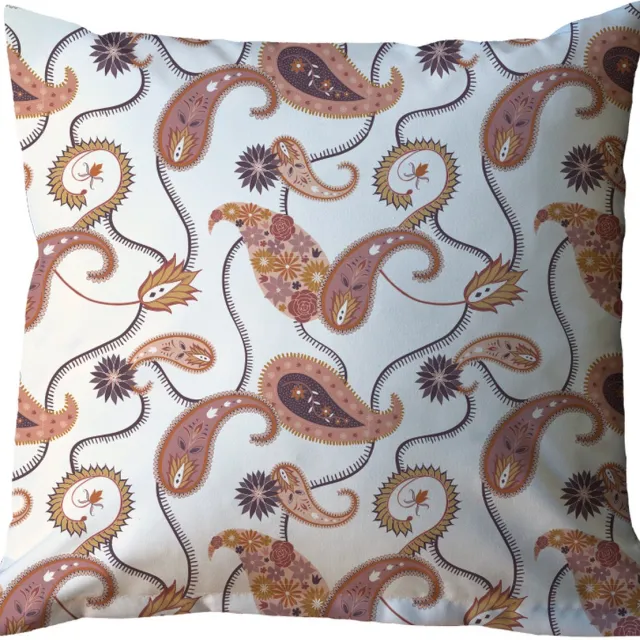 Studio Assorti Kussens woonkamer - Kussen PAISLEY 45×45 cm | wit - Moederdag - Kussenhoes met verborgen ritssluiting en kussen