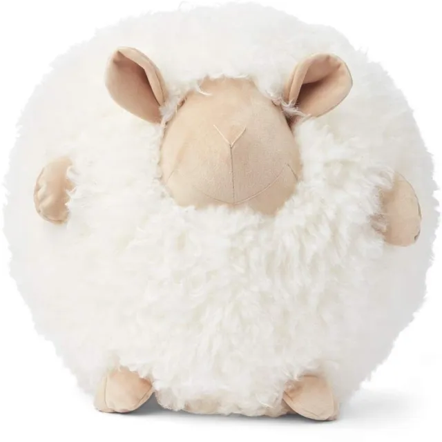 Sheepskin House Schattig Schapen Kussen - D20 cm Beige/White