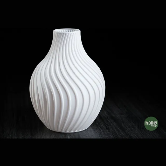 H3li0 Design Gleam Vase – 23×30 cm – Moderne Grote Design Vaas – gemaakt van:High Flow PETG – Leverbaar in Zwart, Wit & Grijs – Perfect voor Droogbloemen & Interieurdecoratie