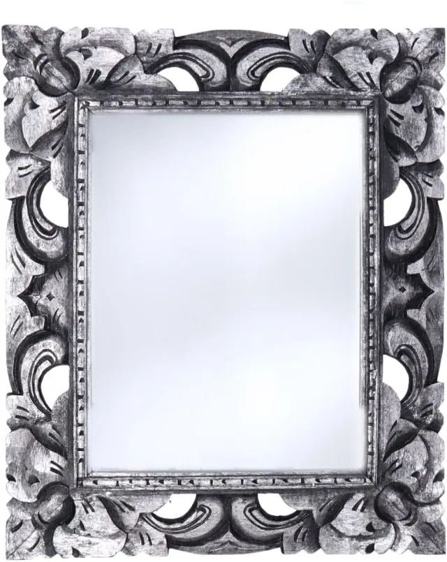Home & Styling Wandspiegel Baroque - zilver - MDF frame - brede lijst - 43 x 54 cm