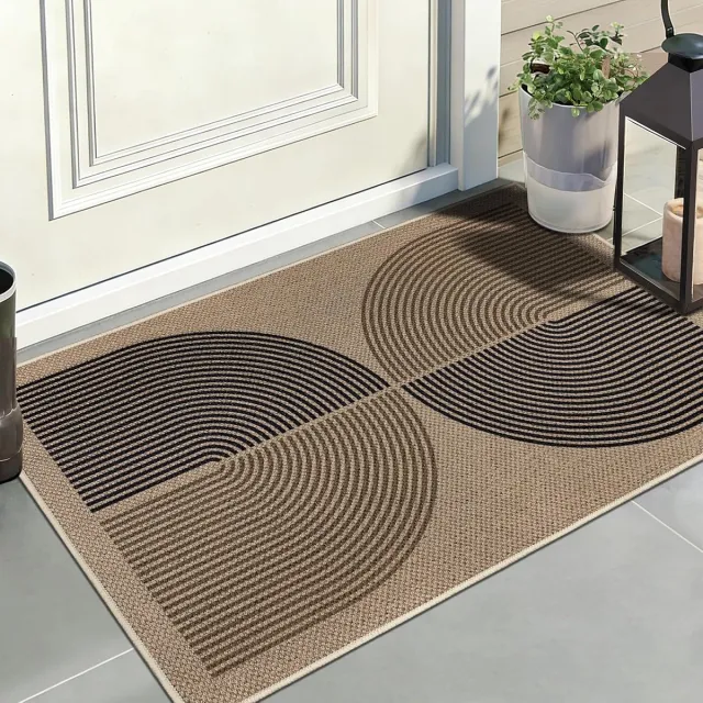 Famanu Jute-look deurmat, antislip en wasbaar, 60x90 cm, voor binnen en buiten Neutraal