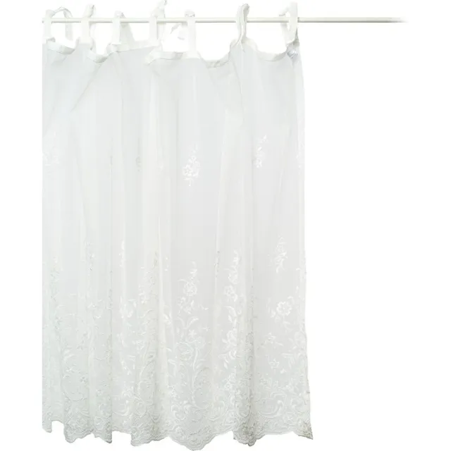 Pimlico Gordijn | Lena - Geborduurd Kant - Gebroken Wit - 160x80 - Pimlico