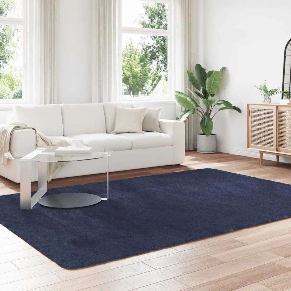 vidaXL Hoogpolig vloerkleed NAVARRA 200x290 cm polyester marineblauw, foto 3