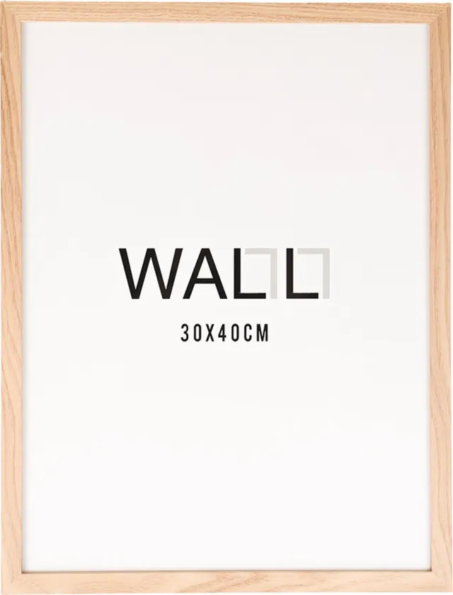 walll 2x Houten Wissellijst - Postermaat 30x40cm - Fotolijst - WALLLL - Fotolijsten set - Fotolijst 30x40 eiken - Zwarte lijsten - Muurdecoratie