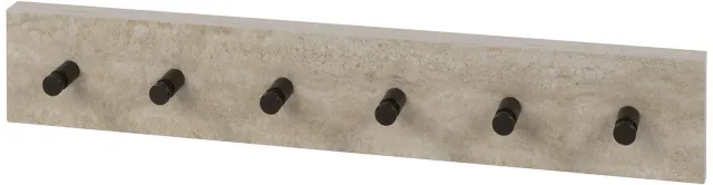 Nest of Nora Kapstok Stena - 6 haken - Keramiek travertijn-stijl met bronskleurige metalen haken - Wandkapstok / jassen kapstok