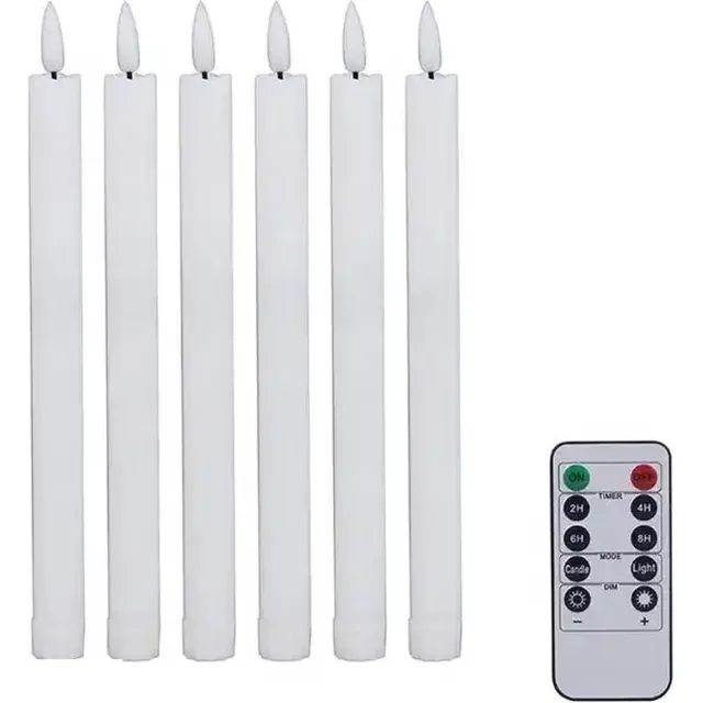 Fedec LED Dinerkaarsen - Afstandsbediening - Wit - 6 stuks
