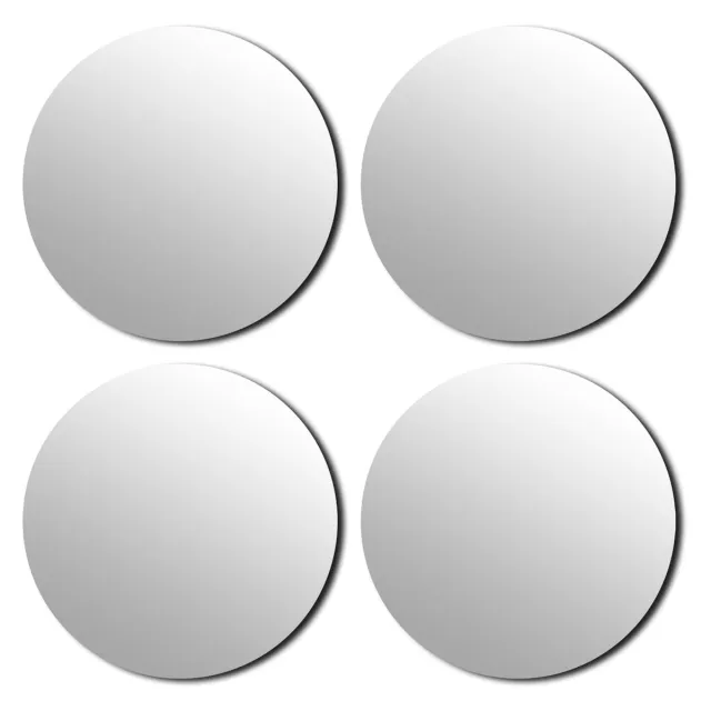 Tendance Plak spiegel tegels - 12x stuks - glas - zelfklevend - D30 cm - rond - muur/deur/wand Wit