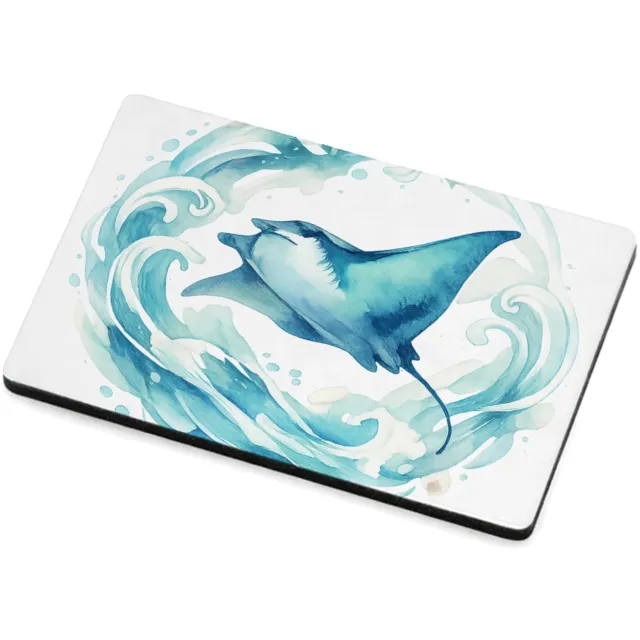 Mr Cadeautjes MDF magnetische fotolijst 7,5 x 5 - design Een sierlijke wind- en watercirkel rond een vliegende mantar | cadeau Wit