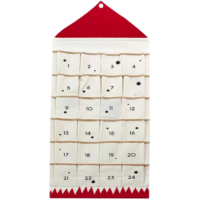 Famanu Herbruikbare stoffen adventskalender met 24 zakken, voor kerst 2025