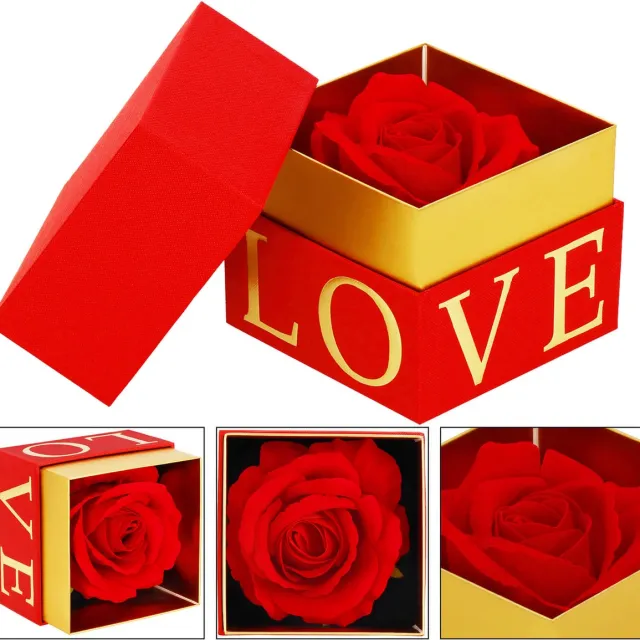 springos Eeuwige Roos - Geschenkdoos - Geschenkbloem - Liefde Rood