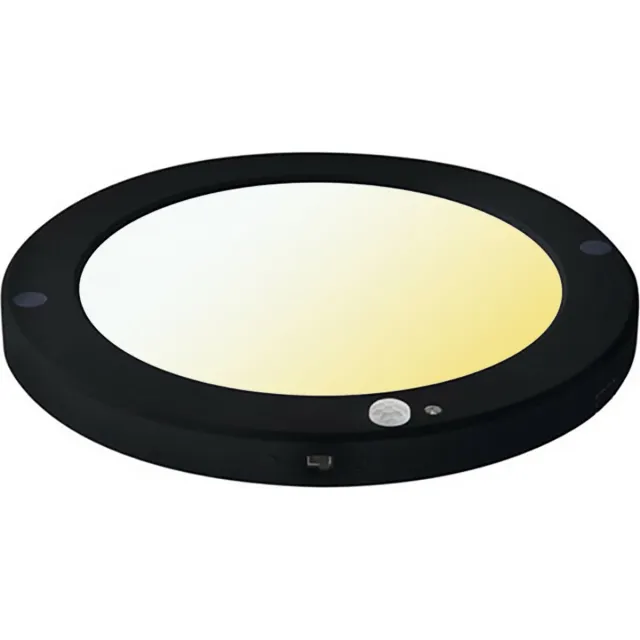 Horoz Electric LED Plafondlamp met Bewegingssensor + Dag en Nacht Sensor - 18W - Aanpasbare Kleur CCT - 360° Zichthoek - Opbouw/Inbouw - Rond - Mat Zwart