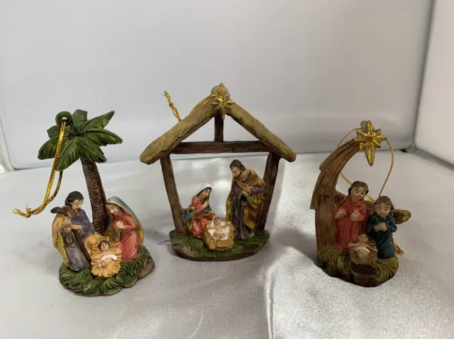 Dekoproject Kerststal hangers 3 stuks Bruin