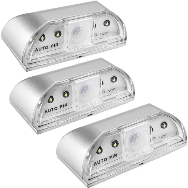 GelldG 3 stuks sleutelgatlampjes - nachtlampje - infrarood draadloos deurslotlampje - met bewegingsdetector - 4 LED-lampjes - geschikt voor deursloten, keukens, gangen en trappenhuizen transparant