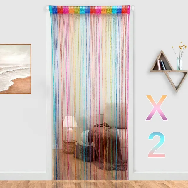 Unyqoos ® Stijlvol Glanzend Vliegengordijn voor Terrasdeuren en Bruiloft Decoratie, Set van 2 Stuks Kleurjik