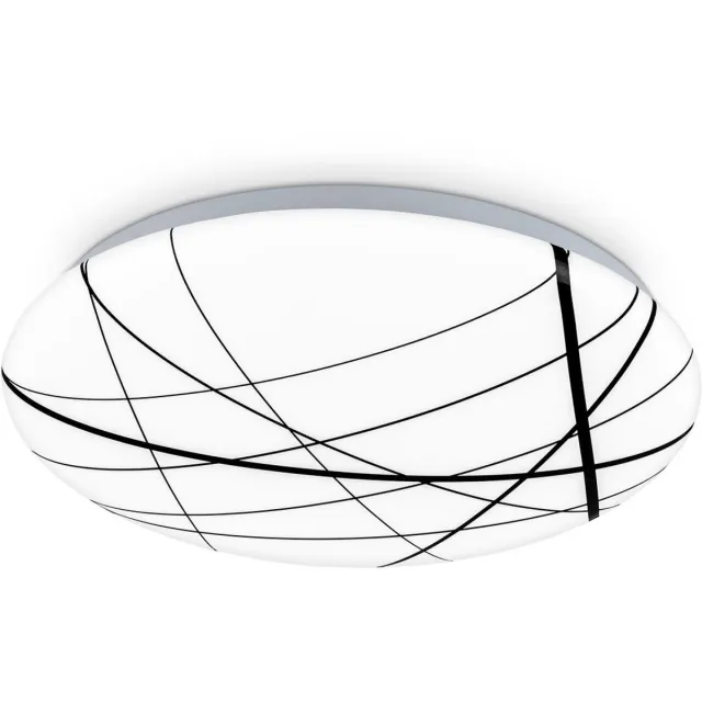 B.K.Licht BRILONER KORA - LED Plafonniere - plafondlamp met neutral wit licht - Ø28cm - 12W - 1300lm - wit wit-zwart