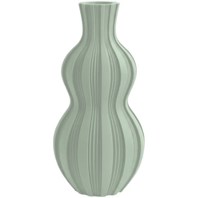 Layvo JORIK Vaas - Salie - D12 x H25 cm - droogbloemen vaas - moderne vaas - gerecycled plastic