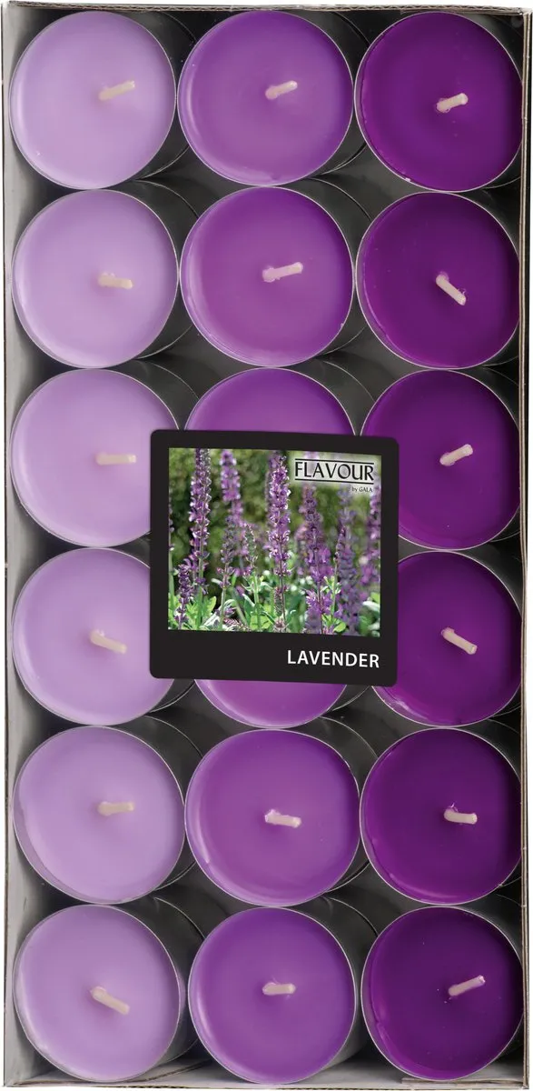 Conpax Candles Conpax Geur theelichtjes/waxinelichtjes - Mega pack - 36x - Lavender aroma - 4,5 branduren Lavender paars