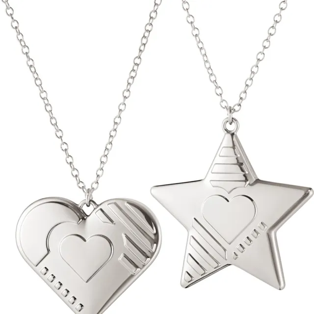 Georg Jensen Seasonal Christmas Collection 2019 Ornament Hart en Ster - Zink Legering - Zilver