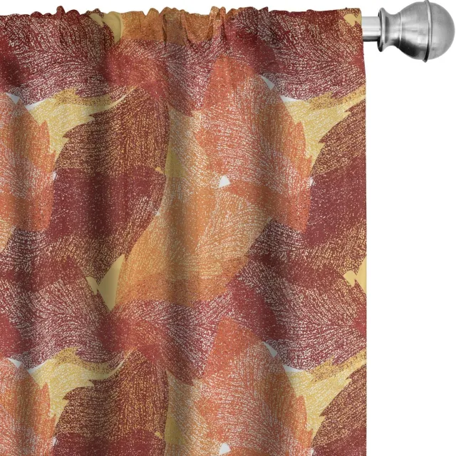 ABAKUHAUS Gordijnen – 2x75x245 cm – Microvezel – Vermiljoen Oranje, Halfdonker Vermilion oranje