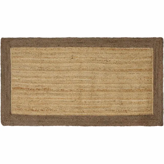 vidaXL Gebied Tapijt Grijs en natuurlijk 80 x 150 cm Jute
